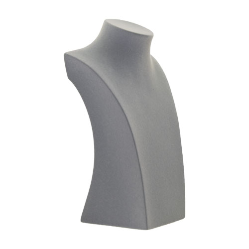 Espositore piccolo per collane in velluto grigio