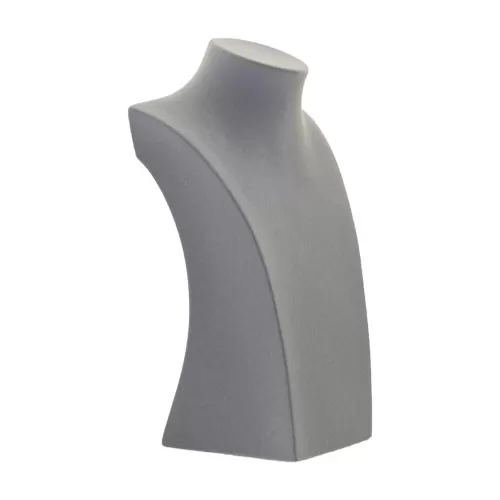 Espositore piccolo per collane in velluto grigio