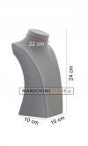 Espositore piccolo per collane in velluto grigio