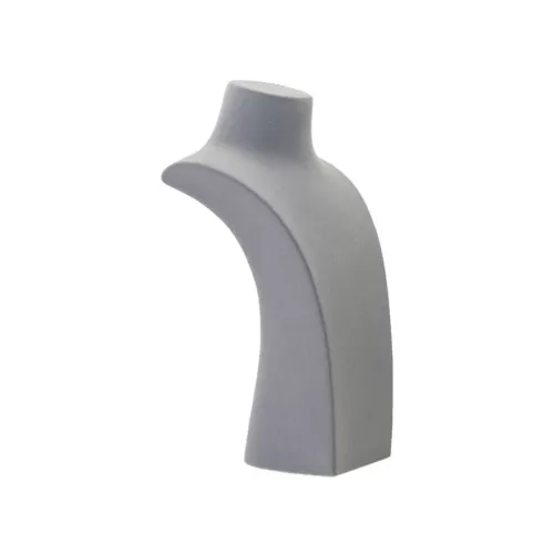 Espositore piccolo per collane in velluto grigio