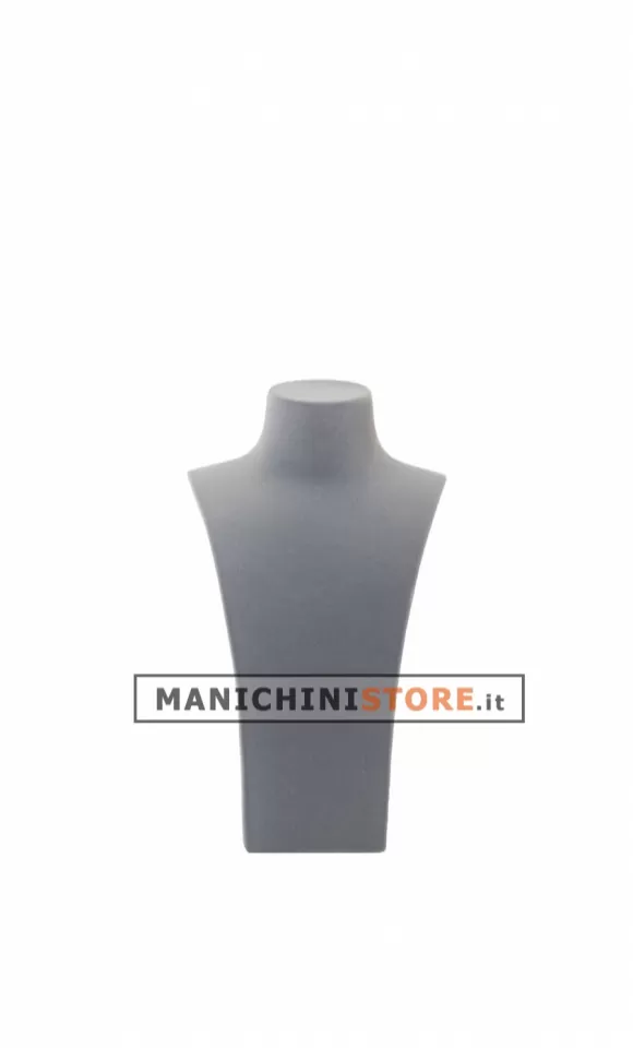 Espositore piccolo per collane in velluto grigio