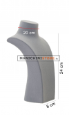 Espositore piccolo per collane in velluto grigio