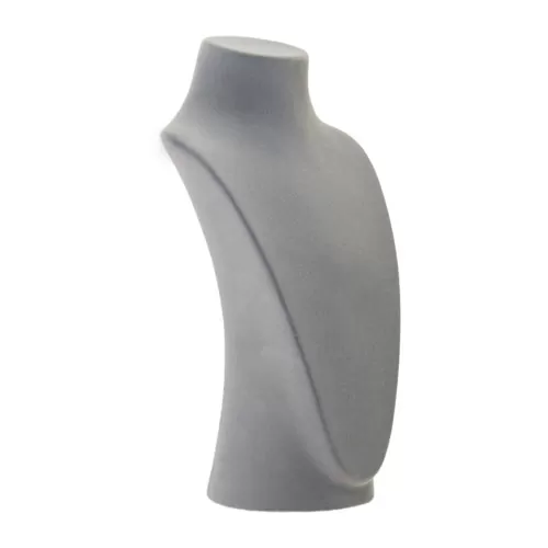 Espositore piccolo per collane in velluto grigio