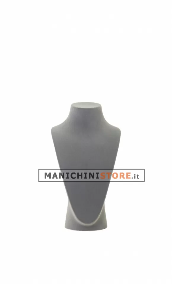 Espositore piccolo per collane in velluto grigio