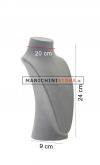 Espositore piccolo per collane in velluto grigio