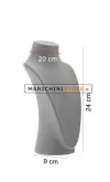 Espositore piccolo per collane in velluto grigio