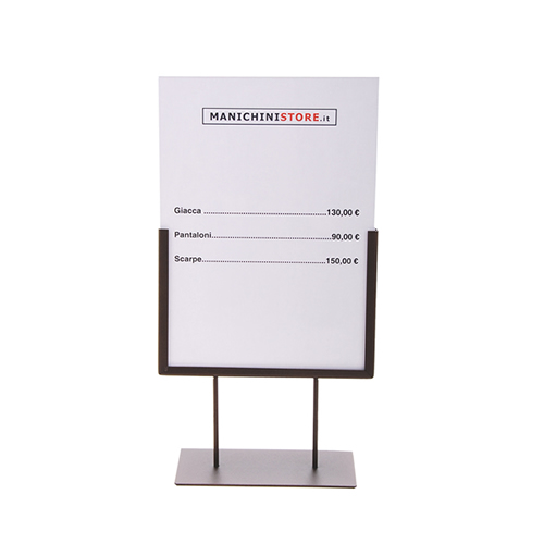 Porta prezzi A4 basso verniciato bronzo