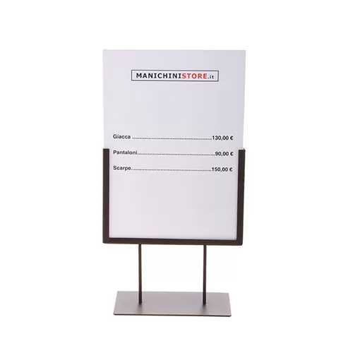 Porta prezzi A4 basso verniciato bronzo