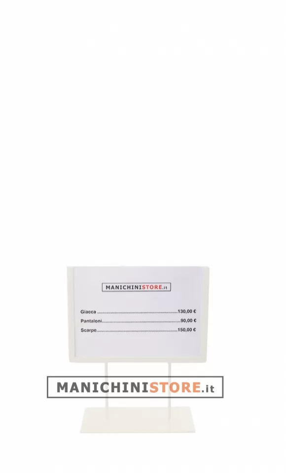 Porta prezzi A5 basso verniciato bianco