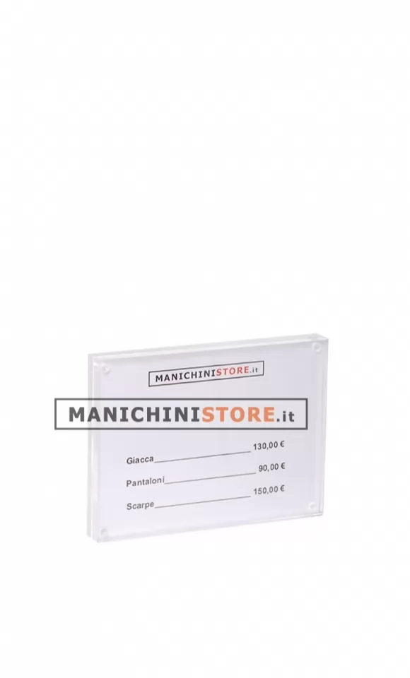 Porta prezzi in plexiglass piccolo - con difetto