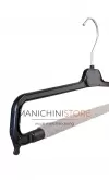 Gruccia appendiabito portapantalone 35 cm. Plastica Nera con spugna