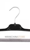 Gruccia appendiabito portapantalone 35 cm. Plastica Nera con spugna