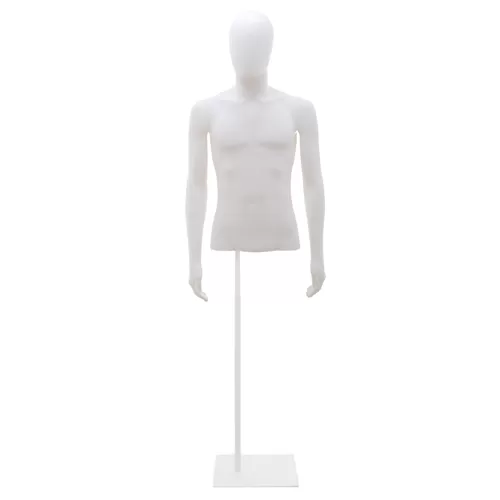 Busto torso uomo corto con braccia e testa a uovo