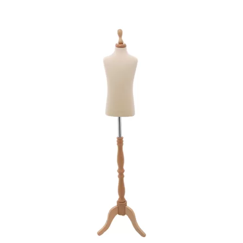 Busto bambino 6-8 anni con base treppiede barocco frassino