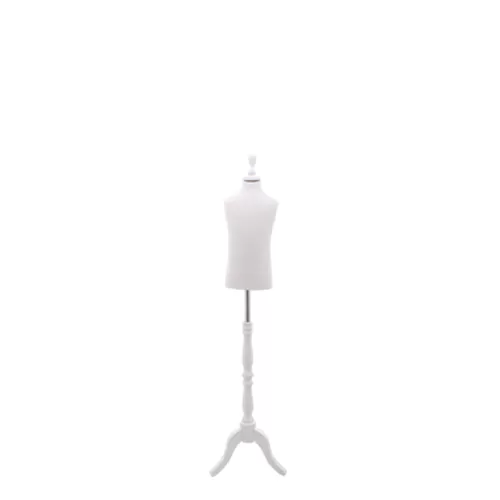 Busto bambino 3-4 anni con base treppiede barocco bianco