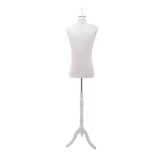 Busto bambino 13-14 anni con base treppiede barocco bianco