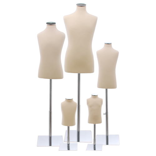 Serie di 5 busti bambino con base cromata