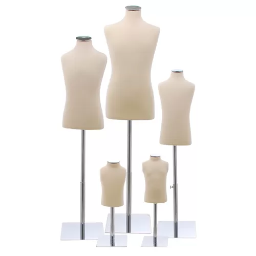 Serie di 5 busti bambino con base cromata