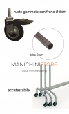 Adjustable in height clothes rack with wheels - matt grey