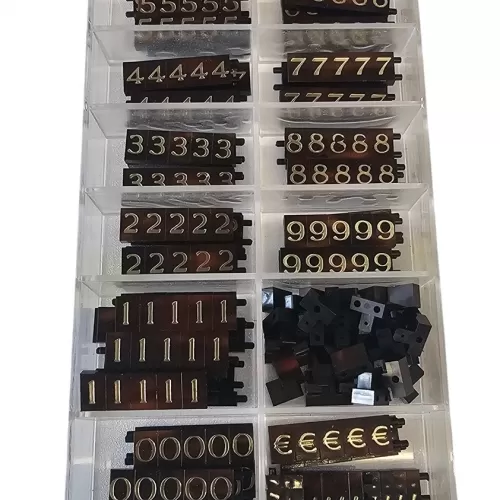 Segnaprezzi Componibili per Vetrine 7 x 10 mm - Marrone e Oro