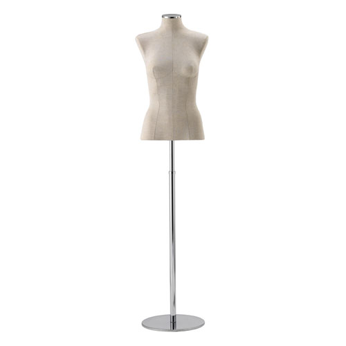 Busto donna in Lino con base cromata tonda