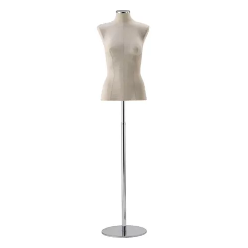 Busto donna in Lino con base cromata tonda