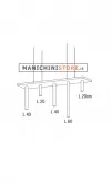 Sospensione rettangolare con tubi Led