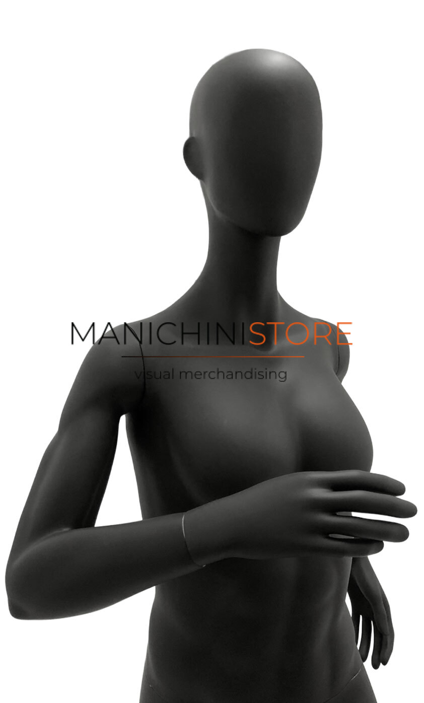 Manichino Bianco Opaco Egghead Senza Volto - Con Piastra Metallica, Altezza 175cm, Per Esposizione Vestiti - Foto 10