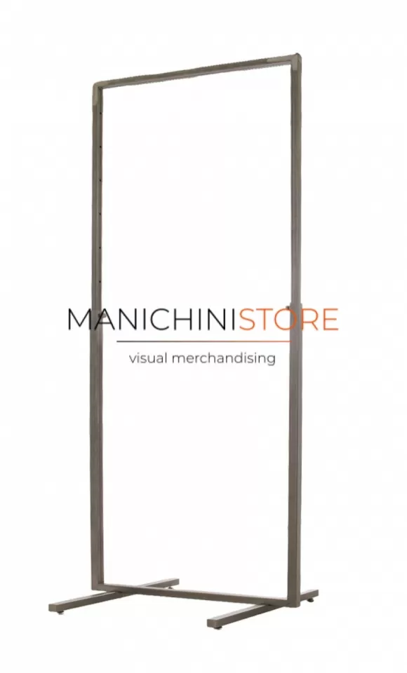 Stender tubo quadrato 60 cm regolabile - ferro grezzo verniciato trasparente