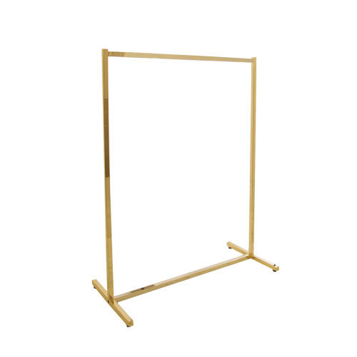 Stender tubo quadrato 100 cm con piedini - oro