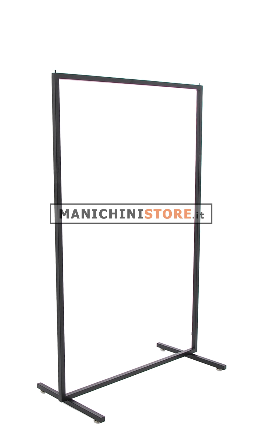 Fixed clothes rack rental, 100 cm square tube, black | Manichini Store
