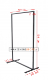 Noleggio stender fisso tubo quadrato 100 cm nero