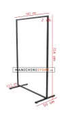 Noleggio stender fisso tubo quadrato 100 cm nero