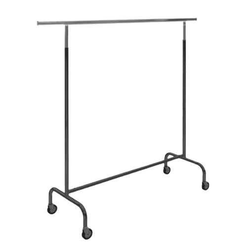 Fixed clothes rack with wheels - matt grey