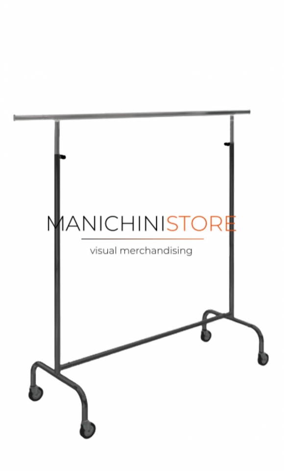 Adjustable in height clothes rack with wheels - matt grey