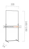 Stender tubo quadrato 120 cm regolabile - bianco
