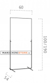 Stender tubo quadrato 60 cm regolabile - bianco