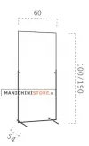 Stender tubo quadrato 60 cm regolabile - bianco