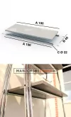Stender autoportante con ripiano 104,5 cm