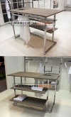 Table with hanging bar and 2 shelves cm 127,2