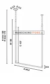 Struttura U a soffitto con piastra per fissaggio
