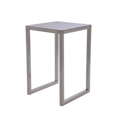 Sgabello in acciaio inox lucidato H 46 - ex noleggio