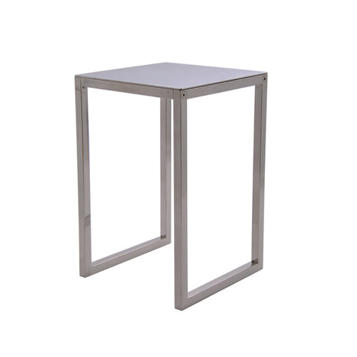 Sgabello in acciaio inox lucidato H 52 - ex noleggio