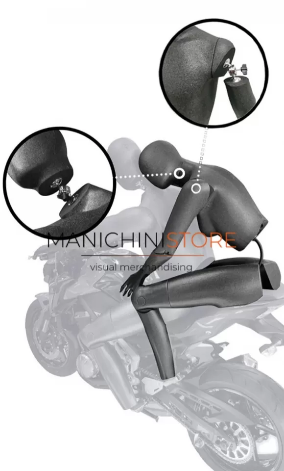 Manichino donna per moto con testa e spalle snodate