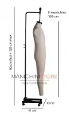 Manichino uomo sartoriale in lino "Tailormade" appeso con base in ghisa