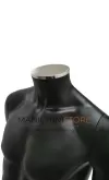 Busto uomo nero con testa, braccia e base