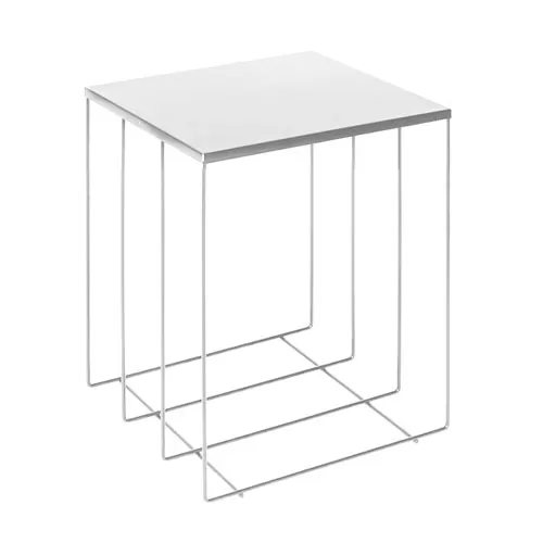 Cubo-Tavolo in filo ferro bianco 40 cm