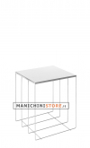 Cubo-Tavolo in filo ferro bianco 40 cm