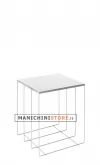 Cubo-Tavolo in filo ferro bianco 40 cm
