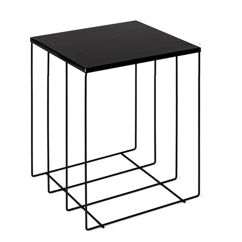 Cubo-Tavolo in filo ferro nero 40 cm